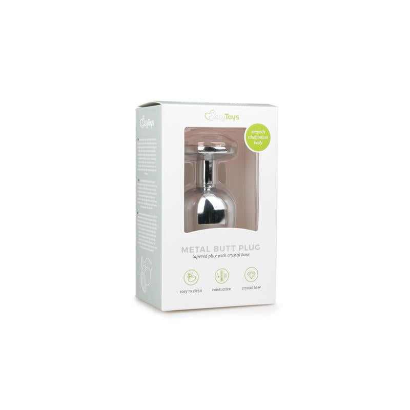 EASYTOYS - METAL BUTT PLUG NO. 6 - SILVER/CLEAR