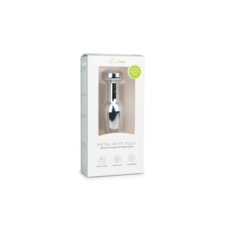 EASYTOYS - METAL BUTT PLUG NO. 9 - SILVER/CLEAR