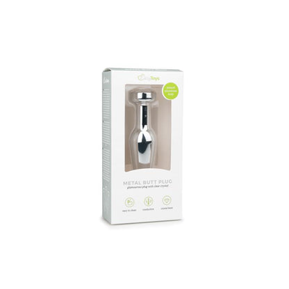EASYTOYS - METAL BUTT PLUG NO. 9 - SILVER/CLEAR