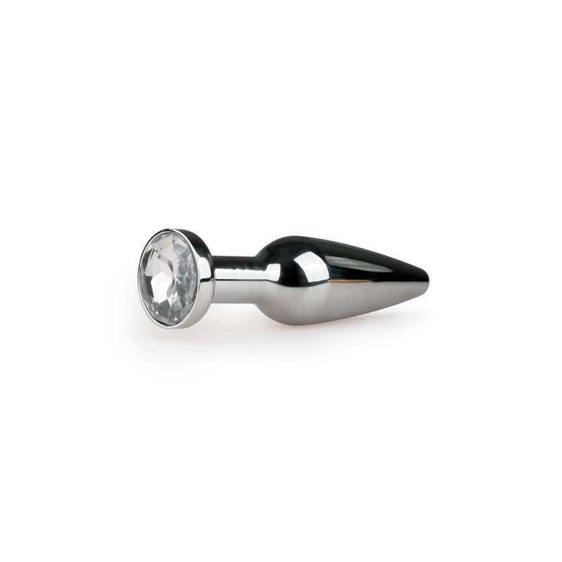 EASYTOYS - METAL BUTT PLUG NO. 9 - SILVER/CLEAR