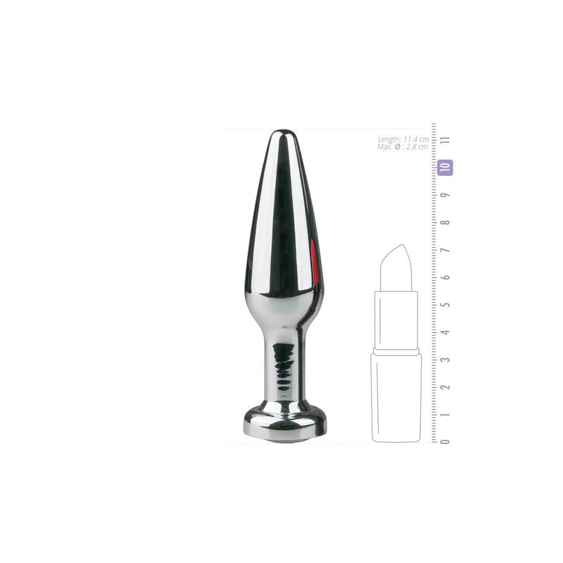 EASYTOYS - METAL BUTT PLUG NO. 9 - SILVER/CLEAR