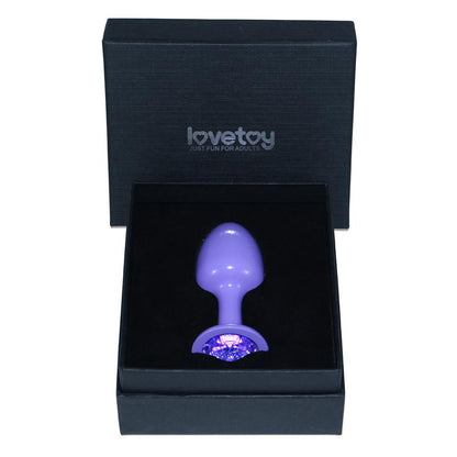 LOVETOY - METAL BUTT PLUG PURPLE ROSEBUD WITH BLUE JEWEL