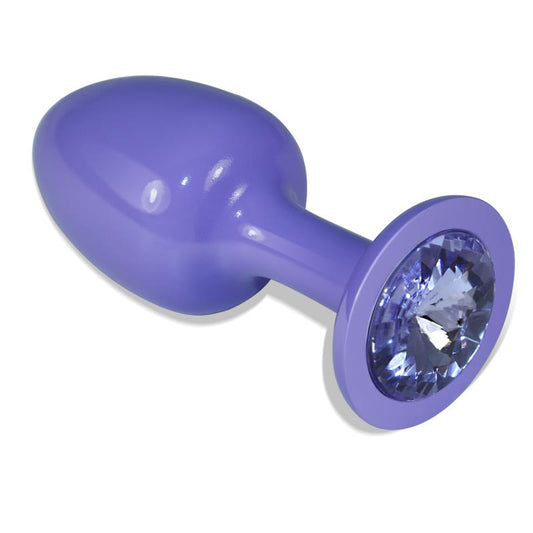 LOVETOY - METAL BUTT PLUG PURPLE ROSEBUD WITH BLUE JEWEL