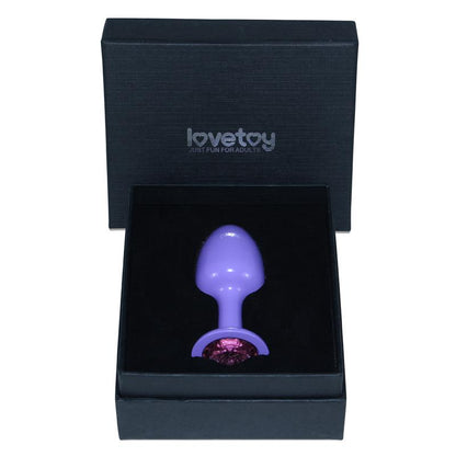 LOVETOY - METAL BUTT PLUG PURPLE ROSEBUD WITH PINK JEWEL