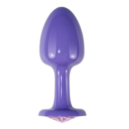 LOVETOY - TAPÓN ANAL DE METAL ROSA PÚRPURA CON GEMA ROSA