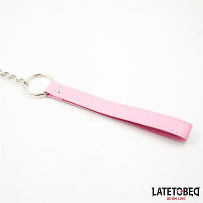 LATETOBED BDSM LINE - METAL CHAIN LEASH  PINK 65CM