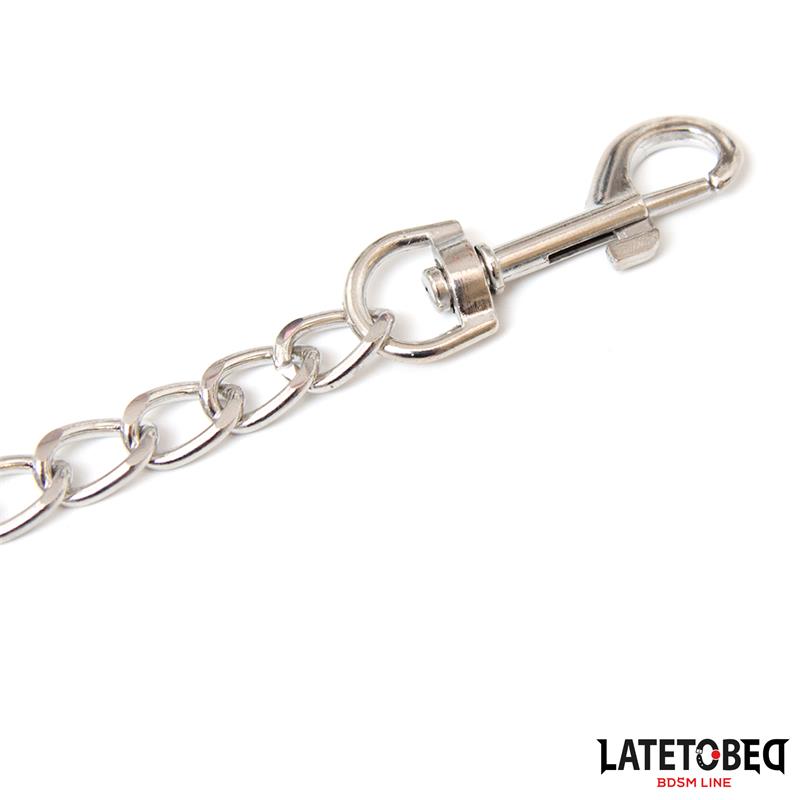 LATETOBED BDSM LINE - METAL CHAIN LEASH  PINK 65CM