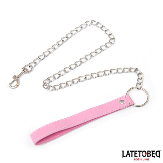 LATETOBED BDSM LINE - METAL CHAIN LEASH  PINK 65CM