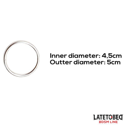 LATETOBED BDSM LINE - METAL COCK RING DIAM. INT. 4 CM DIAM. EXT. 4.8 CM