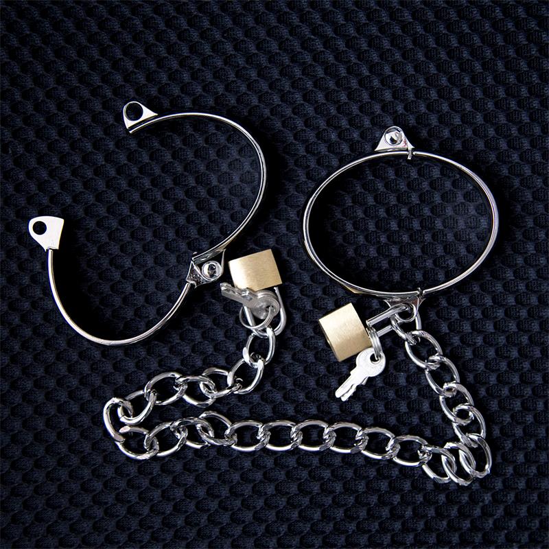 LATETOBED BDSM LINE - METAL HAND CUFF FOR MEN 7 CM