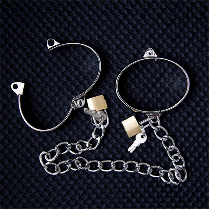 LATETOBED BDSM LINE - METAL HAND CUFF FOR MEN 7 CM