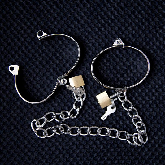LATETOBED BDSM LINE - METAL HAND CUFF FOR MEN 7 CM