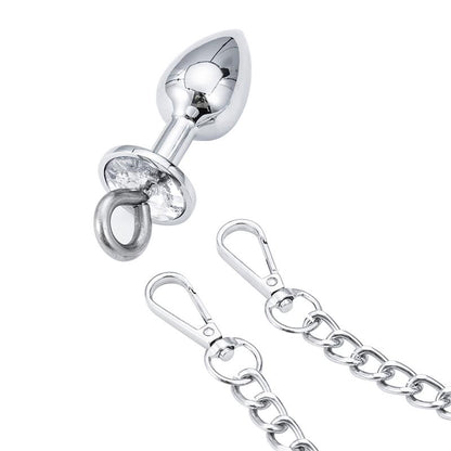 LATETOBED BDSM LINE - METAL HAND CUFFS WITH ANAL PLUG