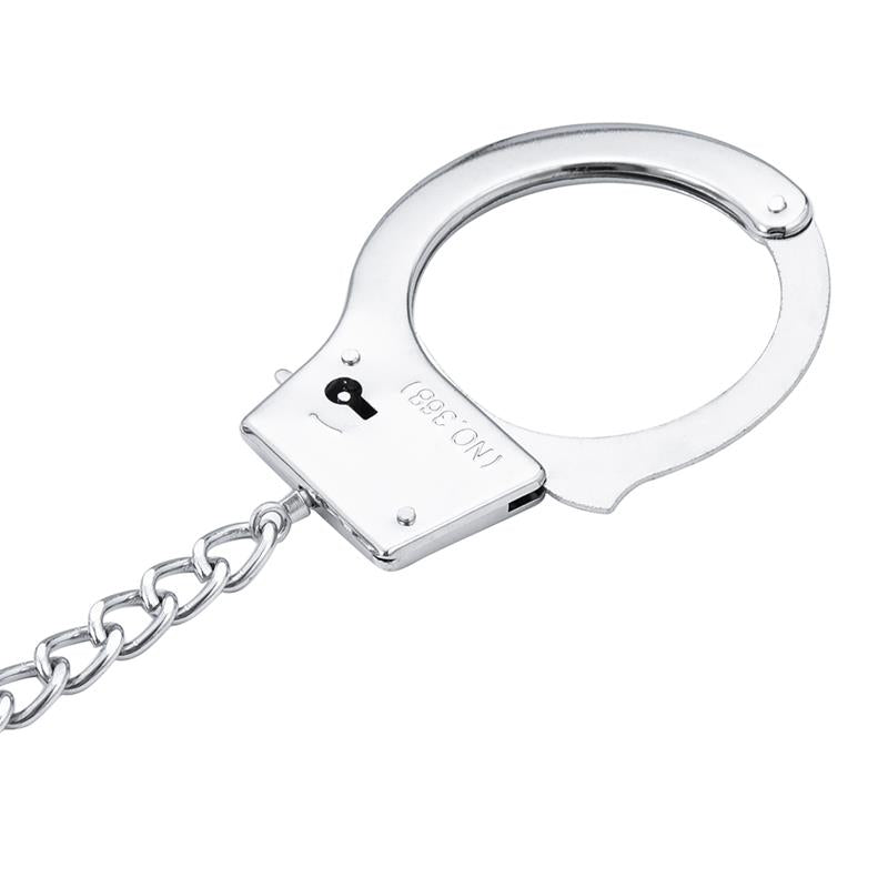 LATETOBED BDSM LINE - METAL HAND CUFFS WITH ANAL PLUG