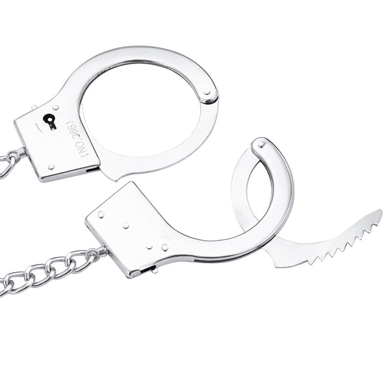 LATETOBED BDSM LINE - METAL HAND CUFFS WITH ANAL PLUG