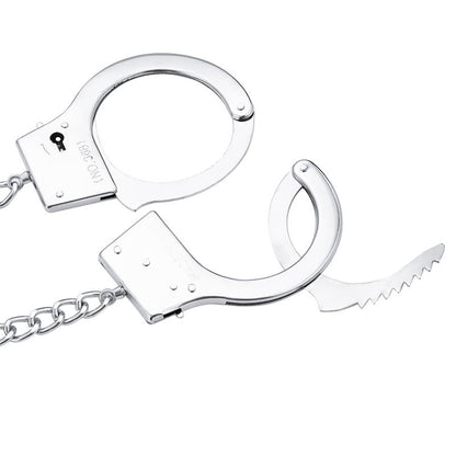 LATETOBED BDSM LINE - METAL HAND CUFFS WITH ANAL PLUG