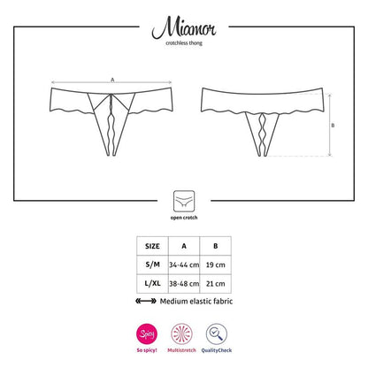 OBSESSIVE - MIAMOR CROTCHLESS THONG BLACK