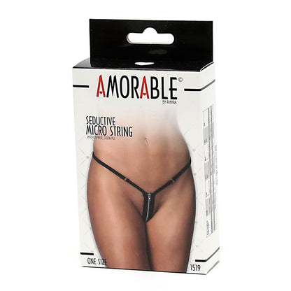 AMORABLE - MICRO THONG WITH ZIP ONE SIZE