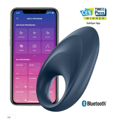 SATISFYER - MIGHTY ONE VIBRATING RING WITH APP BLUE