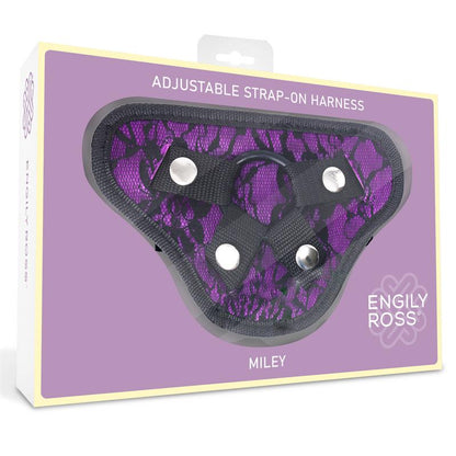 DILDOX BY ENGILY ROSS - MILEY UNIVERSAL ADJUSTABLE HARNESS WITH 3 SILICONE RINGS PURPLE