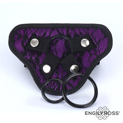 DILDOX BY ENGILY ROSS - MILEY UNIVERSAL ADJUSTABLE HARNESS WITH 3 SILICONE RINGS PURPLE
