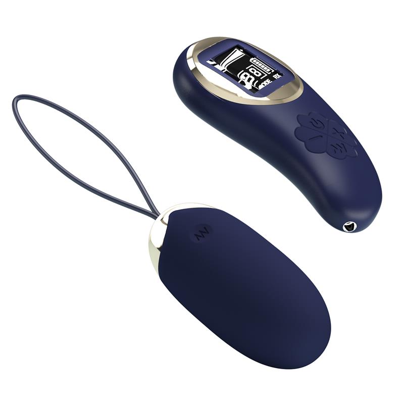 PRETTYLOVE - MINA VIBRATING EGG WITH DIGITAL SCREEM REMOTE CONTROL BLUE