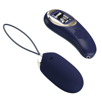 PRETTYLOVE - MINA VIBRATING EGG WITH DIGITAL SCREEM REMOTE CONTROL BLUE