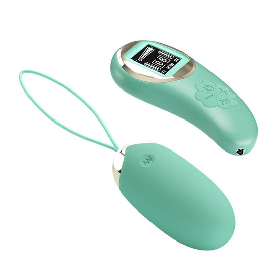 PRETTYLOVE - MINA VIBRATING EGG WITH DIGITAL SCREEN REMOTE CONTROL GREEN