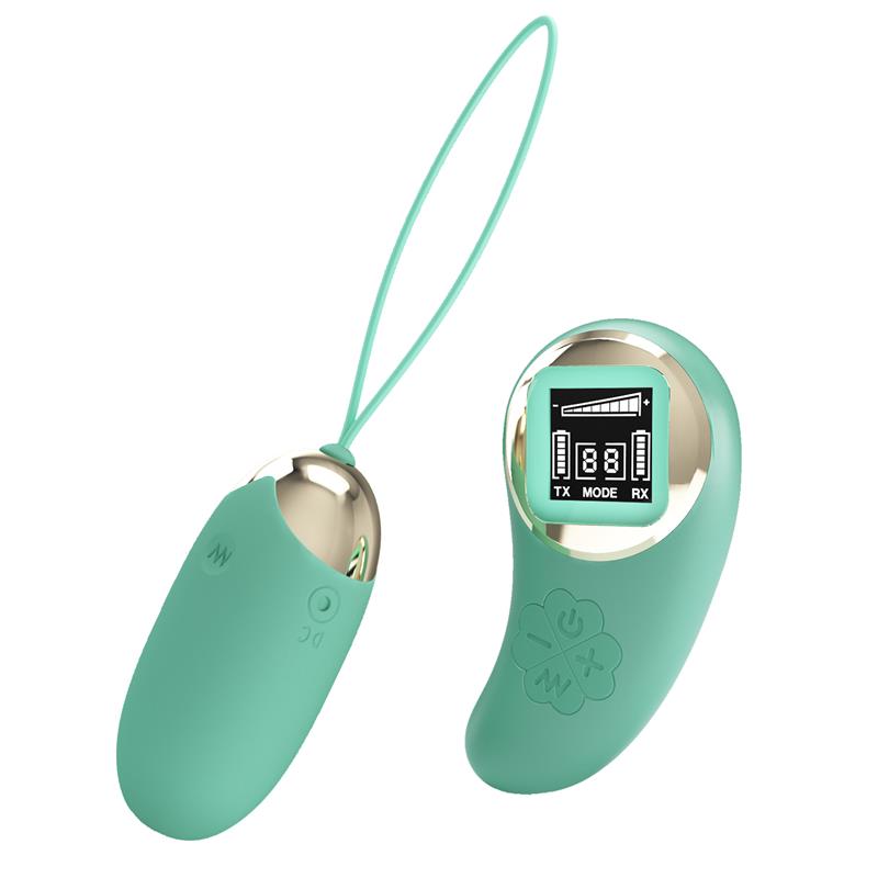 PRETTYLOVE - MINA VIBRATING EGG WITH DIGITAL SCREEN REMOTE CONTROL GREEN