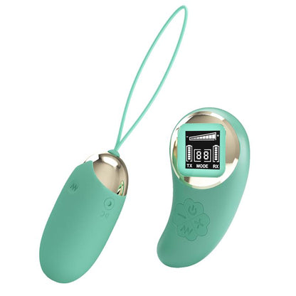 PRETTYLOVE - MINA VIBRATING EGG WITH DIGITAL SCREEN REMOTE CONTROL GREEN