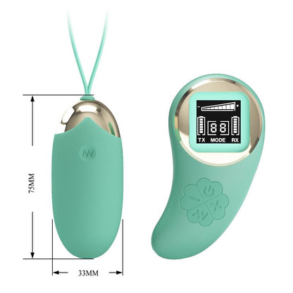 PRETTYLOVE - MINA VIBRATING EGG WITH DIGITAL SCREEN REMOTE CONTROL GREEN