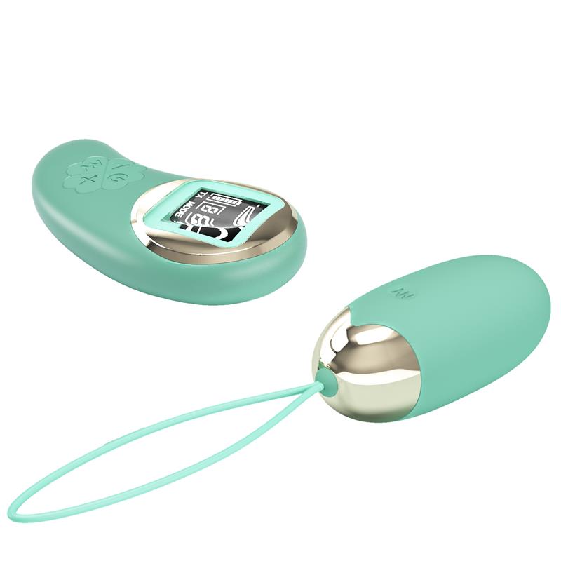 PRETTYLOVE - MINA VIBRATING EGG WITH DIGITAL SCREEN REMOTE CONTROL GREEN