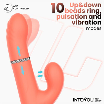 INTOYOU APP SERIES - MINDY VIBE WITH UP AND DOWN BEADS RING, FINGER AND PULSATION WITH APP