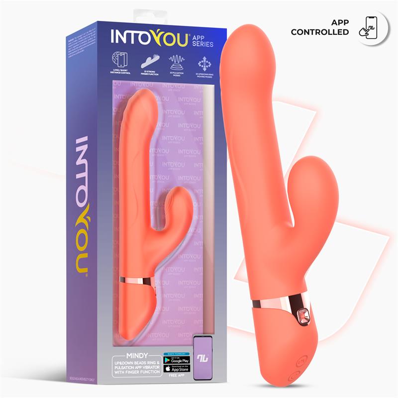 INTOYOU APP SERIES - MINDY VIBE WITH UP AND DOWN BEADS RING, FINGER AND PULSATION WITH APP