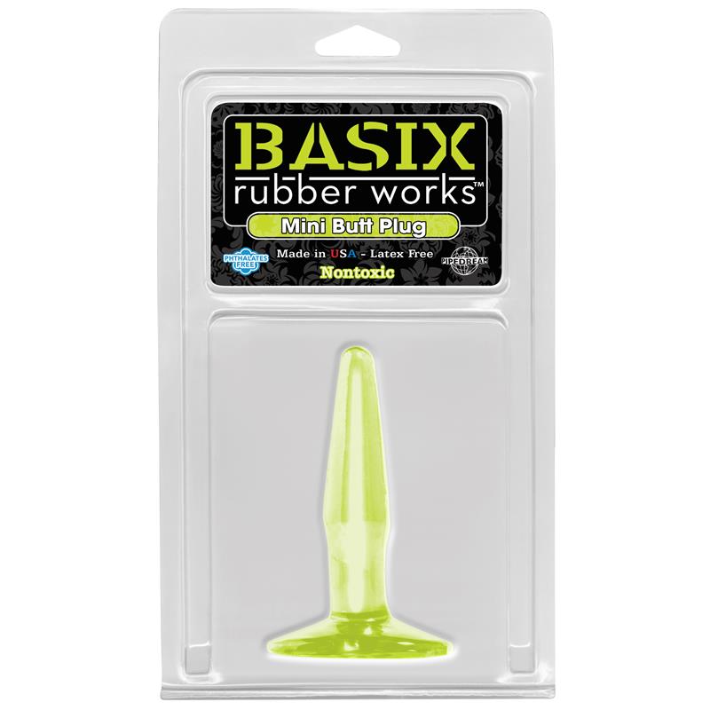 BASIX RUBBER WORKS - MINI BUTT PLUG GLOW IN THE DARK