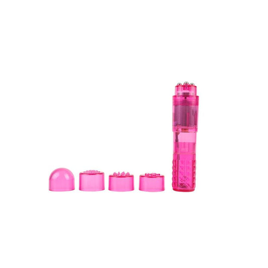 CHISA - MINI MASSAGER WITH 3 HEADS PINK
