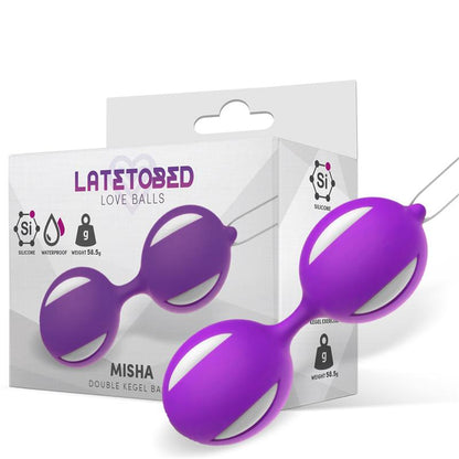 LATETOBED - BOLAS DE KEGEL DOBLES MISHA DE SILICONA MORADAS