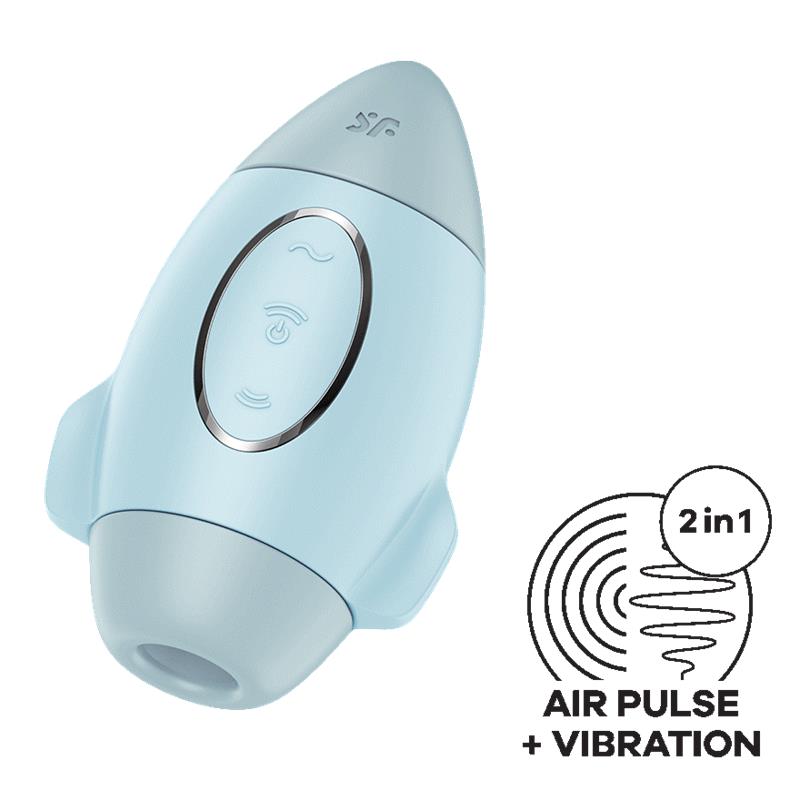 SATISFYER - MISSION CONTROL CLIT SUCKER AND VIBE BLUE
