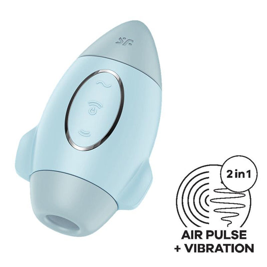 SATISFYER - MISSION CONTROL CLIT SUCKER AND VIBE BLUE