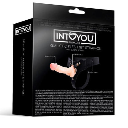INTOYOU BDSM LINE - MISTRESS ELASTIC STRAP-ON SILICONE DILDO 18 CM FLESH