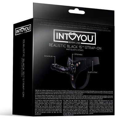 INTOYOU BDSM LINE - MISTRESS ELASTIC STRAP-ON WITH SILICONE DILDO 15 CM BLACK