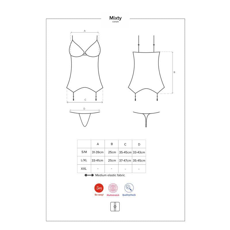 OBSESSIVE - CORSET ET STRING MIXTY TAILLE L/XL