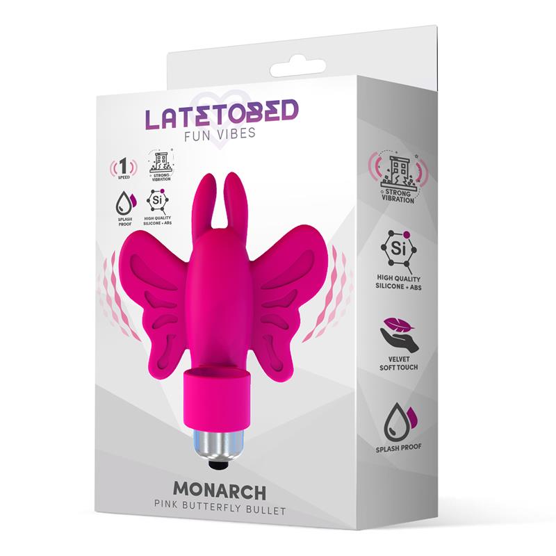 LATETOBED - MONARCH BUTTERFLY VIBRATING BULLET SILICONE PINK