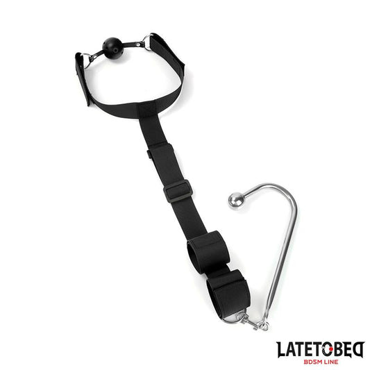 LATETOBED BDSM LINE - MOUTH GAG WITH CUFF AND ANAL HOOK
