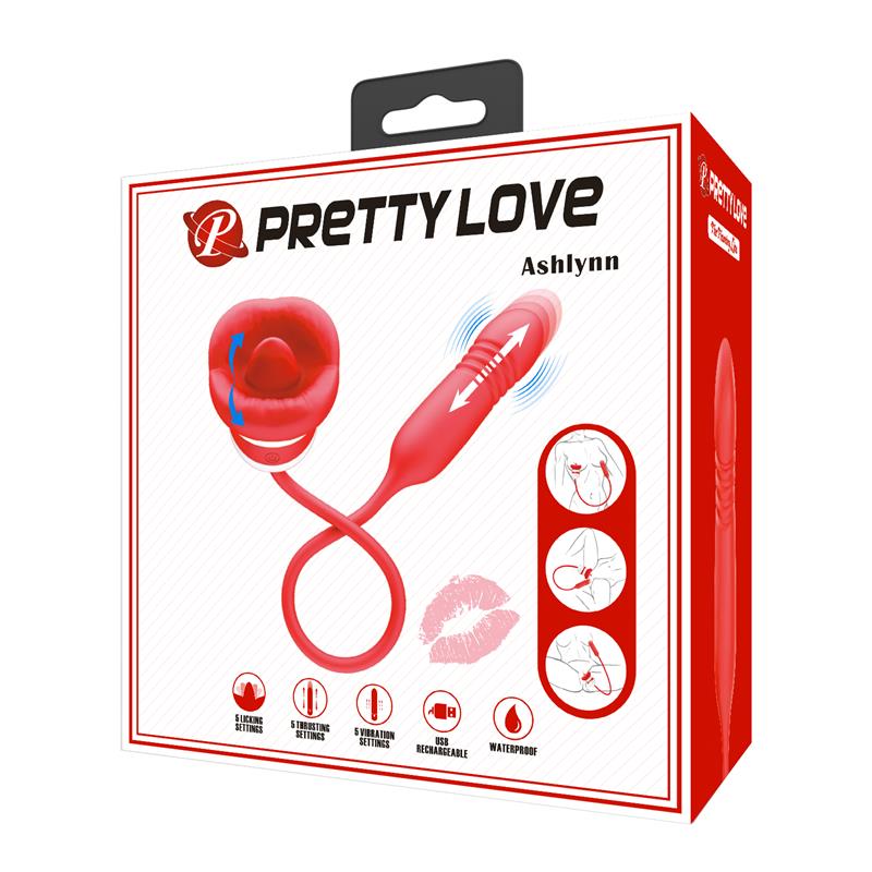 PRETTYLOVE - MOUTH VIBRATOR WITH LICKING AND THRUSTING ASHLYN