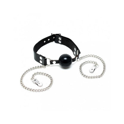 BONDAGE PLAY - MOUTHGAG WITH NIPPLE CLAMPS-ADJUSTABLE
