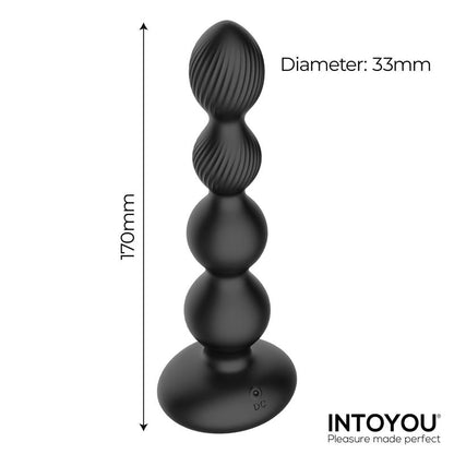 INTOYOU - MOUVE BUTT PLUG WITH WAVING AND VIBRATIION WITH REMOTE CONTROL 2 MOTORS