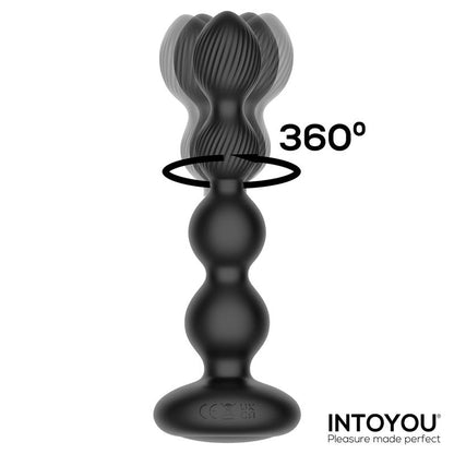 INTOYOU - MOUVE BUTT PLUG WITH WAVING AND VIBRATIION WITH REMOTE CONTROL 2 MOTORS