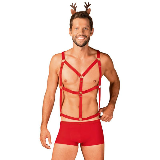OBSESSIVE - MR REINDY SHORTS, HARNESS AND HEADBAND SET