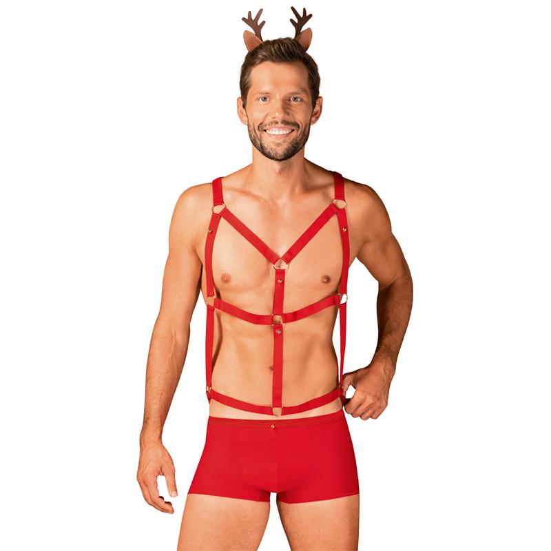 OBSESSIVE - MR REINDY SHORTS, HARNESS AND HEADBAND SET